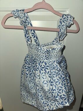 Blue & White Floral Smocked Sundress